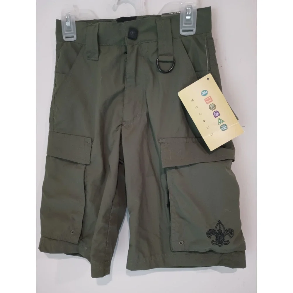 NWT Boy Scouts of America Centennial Canvas/Supplex Uniform Cargo Shorts Youth S